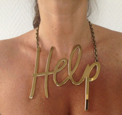 LANVIN iconic necklace 'HELP' in Gilded metal