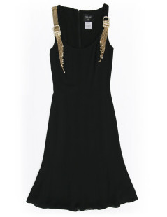 Robe CHANEL en soie noire T34