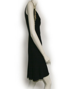 Robe CHANEL en soie noire T34