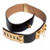 Ceinture Médor HERMES cuir noir