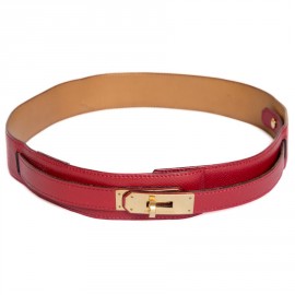 Belt Kelly HERMES leather raspberry courchevel t 70