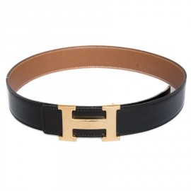 Belt: reversible HERMES leather box and courchevel t65