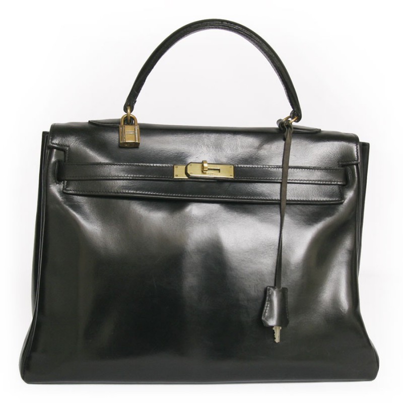 HERMES 'Constance' vintage bag in Black box leather - VALOIS VINTAGE PARIS