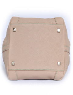 Sac "Cubo" CAROLINE DE MARCHI cuir grainé beige