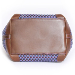 Sac "Cubo" CAROLINE DE MARCHI en raphia tressé violet