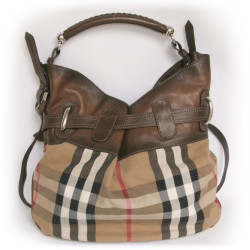 Sac BURBERRY toile et cuir marron