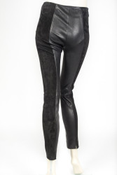 Pantalon BALANCIAGA T 34 cuir stretch noir