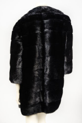 Manteau 3/4  SIMONETTA RAVIZZA en vison noir 