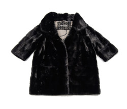 Manteau 3/4  SIMONETTA RAVIZZA en vison noir 