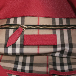 Sac BURBERRY cuir grainé framboise 