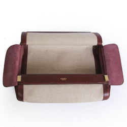 Trousse de toilette HERMES toile et cuir 