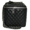 CHANEL black quilted leather jewelry box