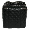 Coffret à bijoux CHANEL en cuir matelassé noir