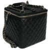 CHANEL black quilted leather jewelry box