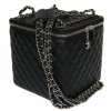 CHANEL black quilted leather jewelry box