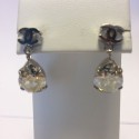 CHANEL pendant rhinestones ear studs