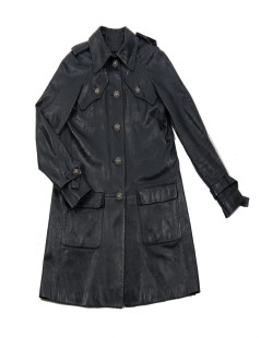 Trench CHANEL en cuir d'agneau T 