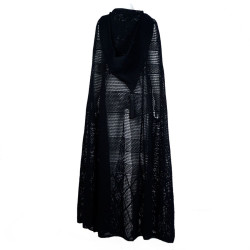 Longue cape en crochet noire YVES SAINT LAURENT 