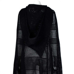 Longue cape en crochet noire YVES SAINT LAURENT 