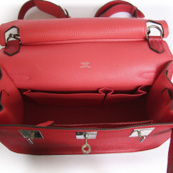 Sac jypsière HERMES veau grainé rouge