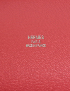 Sac jypsière HERMES veau grainé rouge