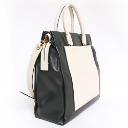 Sac MARC BY MARC JACOBS cuir bicolore noir et blanc 