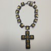 Collier croix anonyme en brillants multicolores