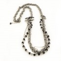 Antique silver CHANEL necklace and rhinestones and pearls