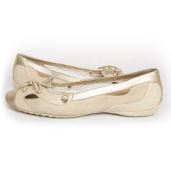 Ballerines  TODS t39 veau velours beige  et doré