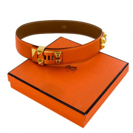 Ceinture médor HERMES T 68 orange