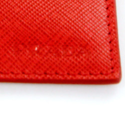 Porte-carte PRADA cuir grainé bordeaux