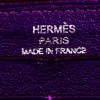 Porte-carte HERMES cuir grainé violet