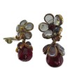 MARGUERITE DE VALOIS Ruby glass paste clips