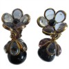 MARGUERITE DE VALOIS black and transparent glass paste clips