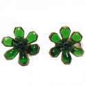 Emerald ear MARGUERITE DE VALOIS clips