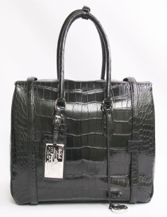 Sac "LEGEND"  RALPH LAUREN crocodile noir semi-mat