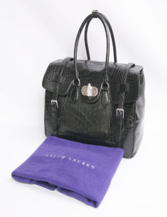 Sac "LEGEND"  RALPH LAUREN crocodile noir semi-mat