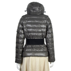 Doudoune MONCLER t 2 grise avec capuche