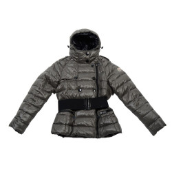 Doudoune MONCLER t 2 grise avec capuche