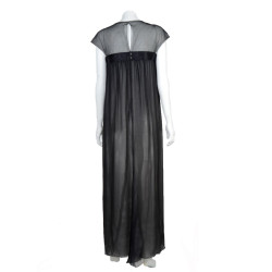 Robe longue du soir CHANEL  soie noire t38