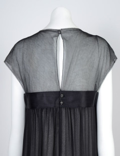 Robe longue du soir CHANEL  soie noire t38