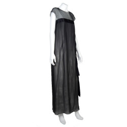 Robe longue du soir CHANEL  soie noire t38