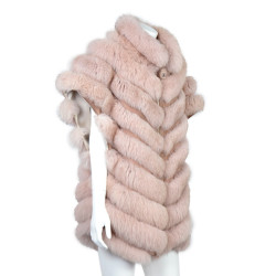 Manteau sans manches fourrure rose