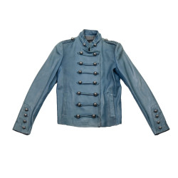 Veste BUI de BARBABA BUI t 38 cuir d'agneau bleu jean s 