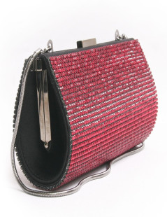 Minaudière en cristal mesh rubis SWAROVSKI