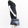 Sac Kelly HERMES cuir box bleu marine vintage 