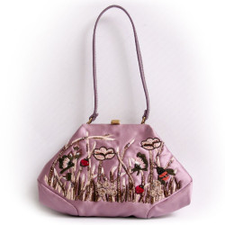 Mini sac du soir VALENTINO brodé violet