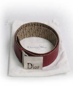 Ceinture DIOR t95  toile monogram beige et marron