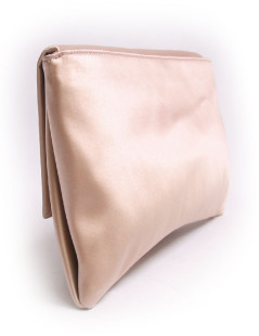 Pochette HERVE LEGER en satin duchesse vieux rose