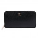 Black grained leather CHANEL wallet